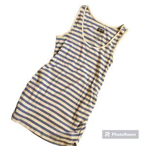 Maternity tank top, blue and white striped